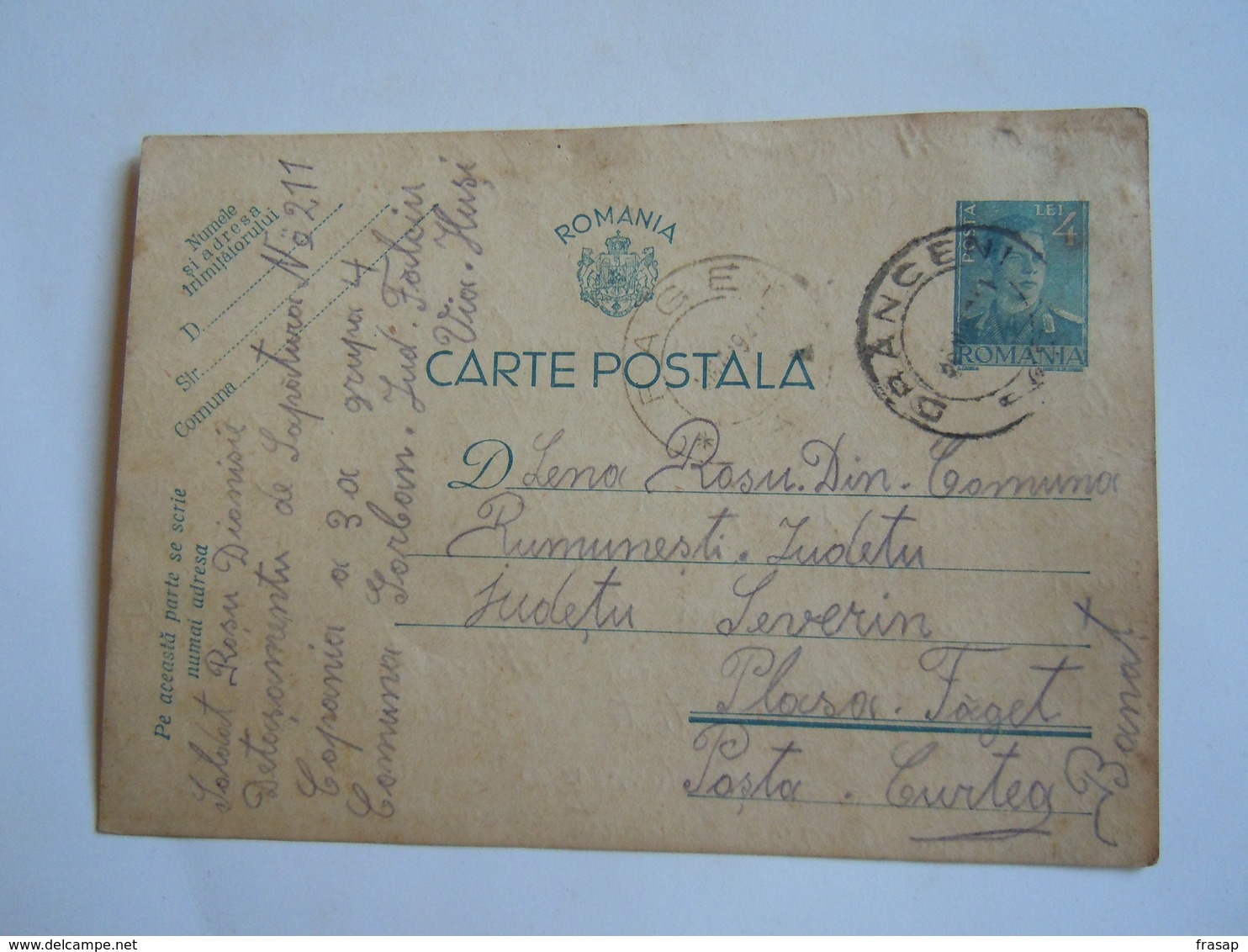 ROMANIA WWII  CARTA POSTALA 4 LEI 1941 SOLDAT -- - Franquicia