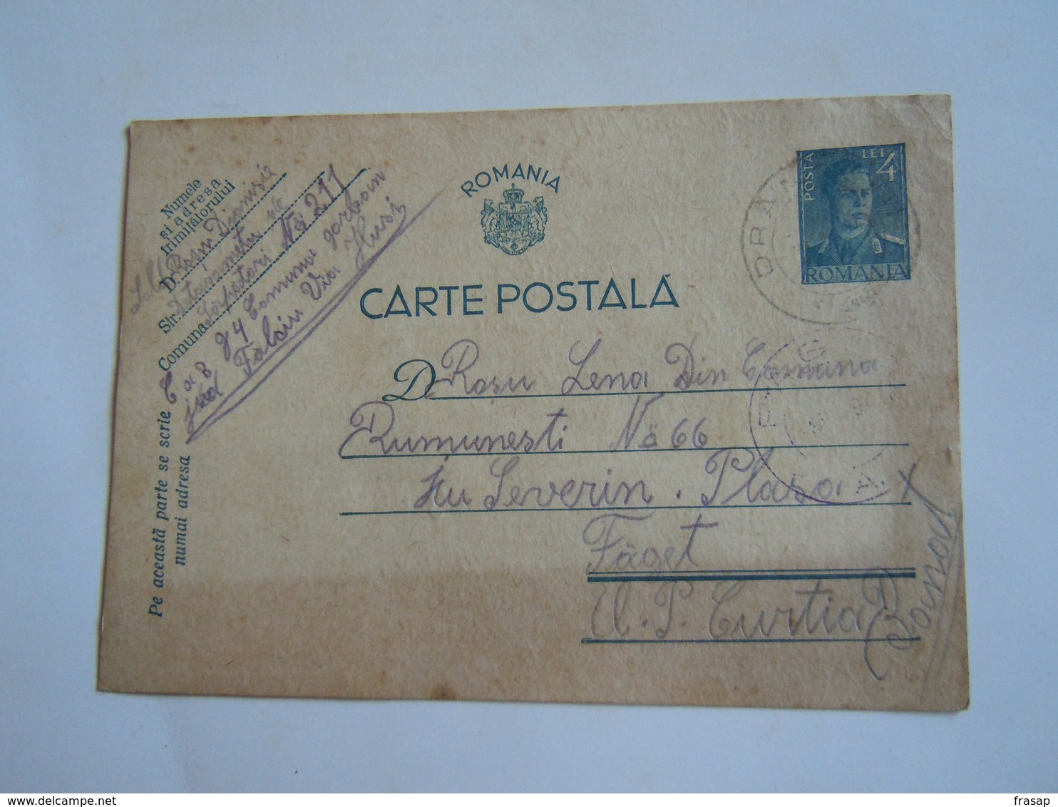 ROMANIA WWII  CARTA POSTALA 4 LEI 1941 SOLDAT --  3 - Franquicia