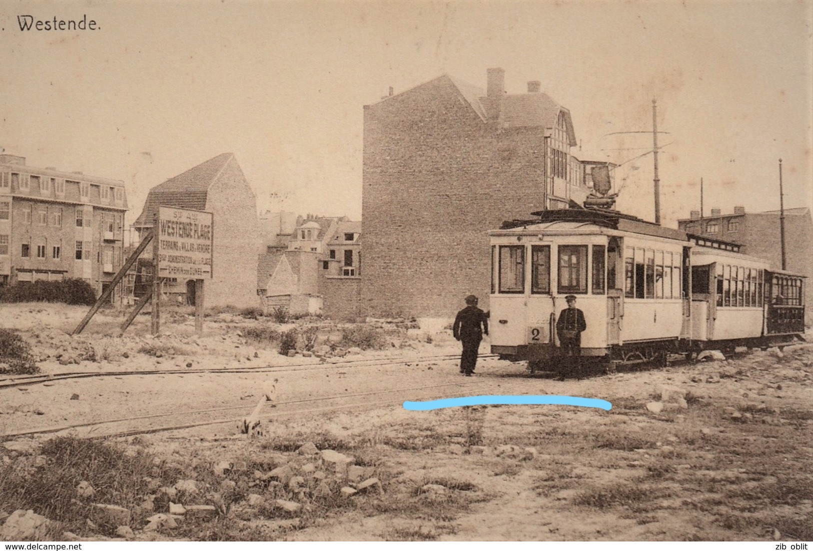 PHOTO AU DEPART D'UNE CPA WESTENDE TRAM REPRO - Tramways