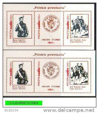 POLAND SOLIDARNOSC POLISH UPRISINGS JANUARY UPRISING 1863 2 MS Lithuania Belarus Latvia Ukraine Russia Horses Soldiers - Otros & Sin Clasificación