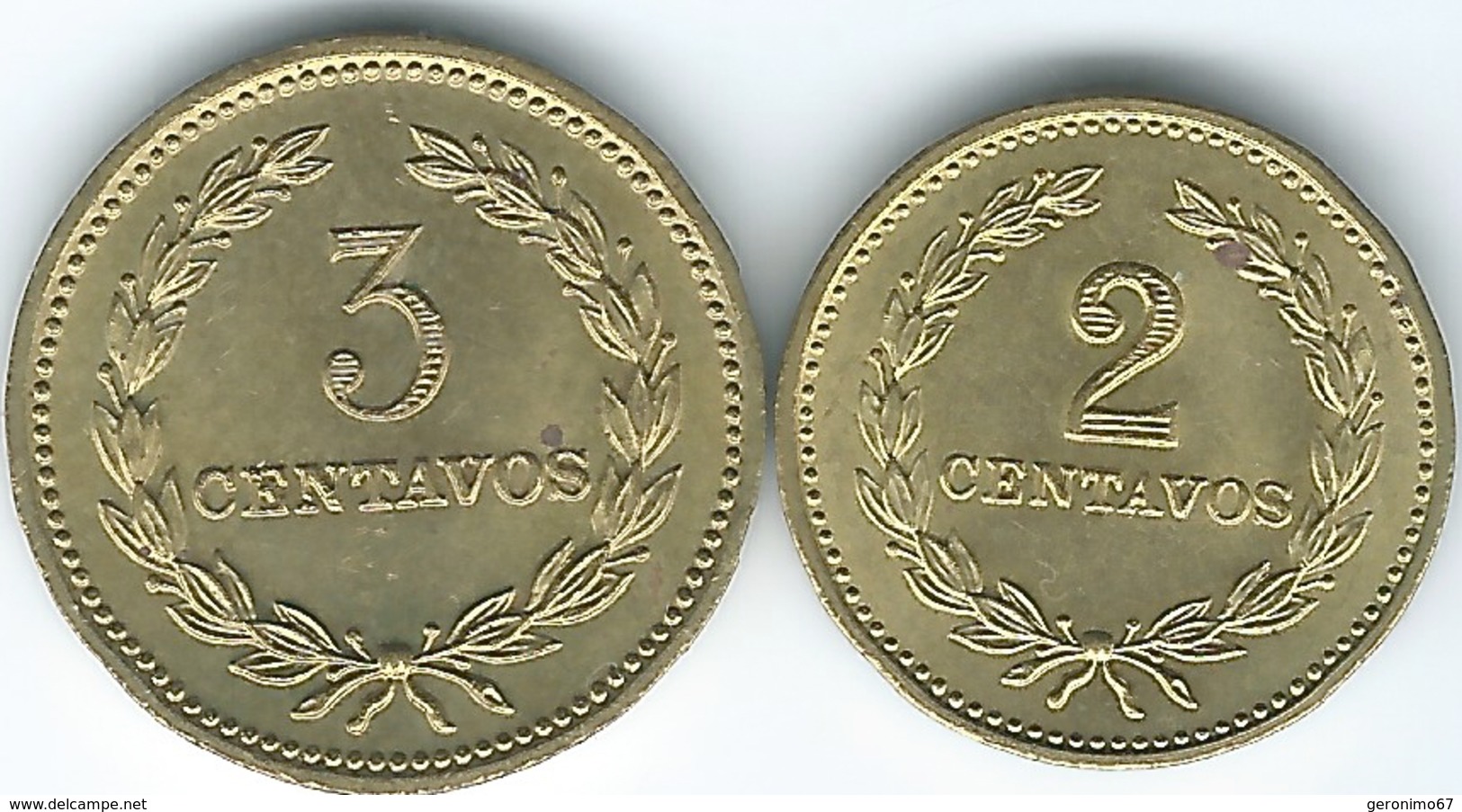 El Salvador - 1974 - 2 (KM147) & 3 Centavos  (KM148) - Salvador