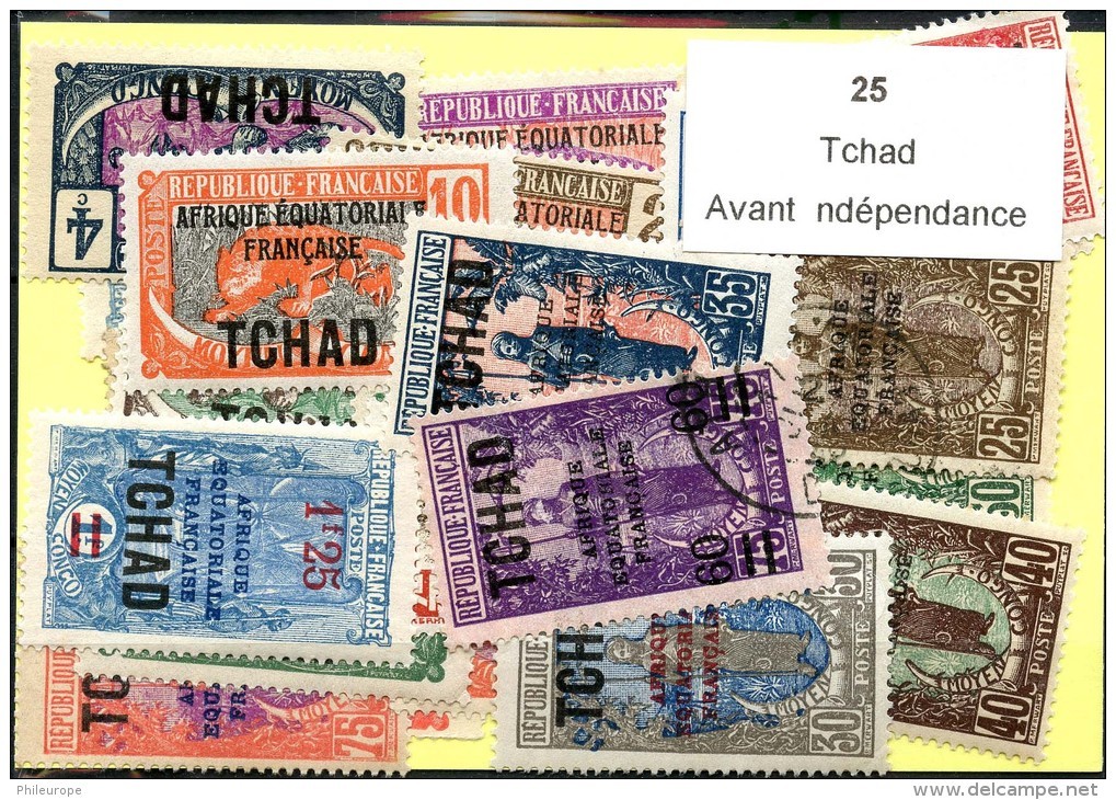 25 Timbres Tchad Avant Indépendance - Autres & Non Classés