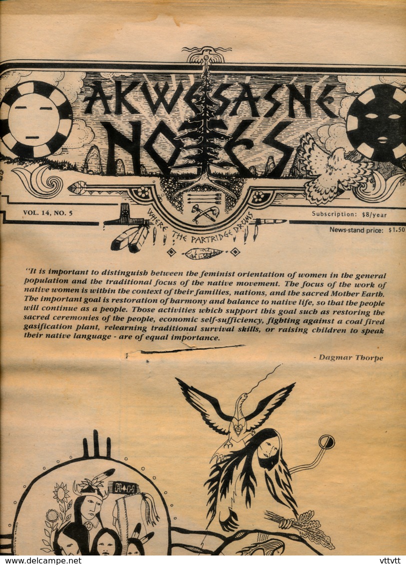 AKWESASNE NOTES (Late 1982) Volume 14, Numéro 5, Newspaper Indian, Journal Indien, Mohwak, Ontario, New-York, 36 Pages - Storia