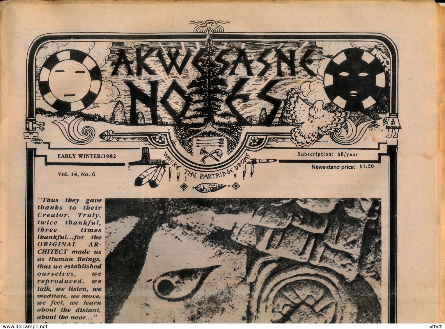 AKWESASNE NOTES (Winter 1982) Volume 14, Numéro 6, Newspaper Indian, Journal Indien, Mohwak, Ontario, New-York, 36 Pages - Histoire