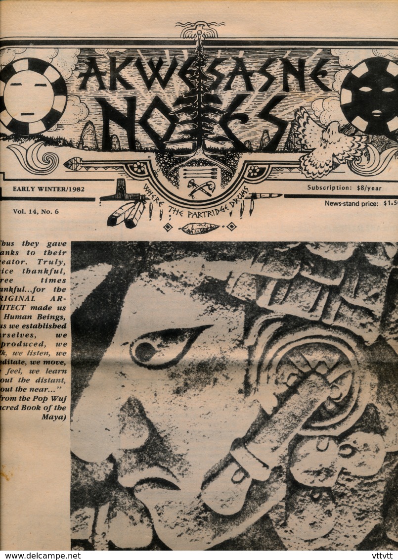 AKWESASNE NOTES (Winter 1982) Volume 14, Numéro 6, Newspaper Indian, Journal Indien, Mohwak, Ontario, New-York, 36 Pages - Geschichte