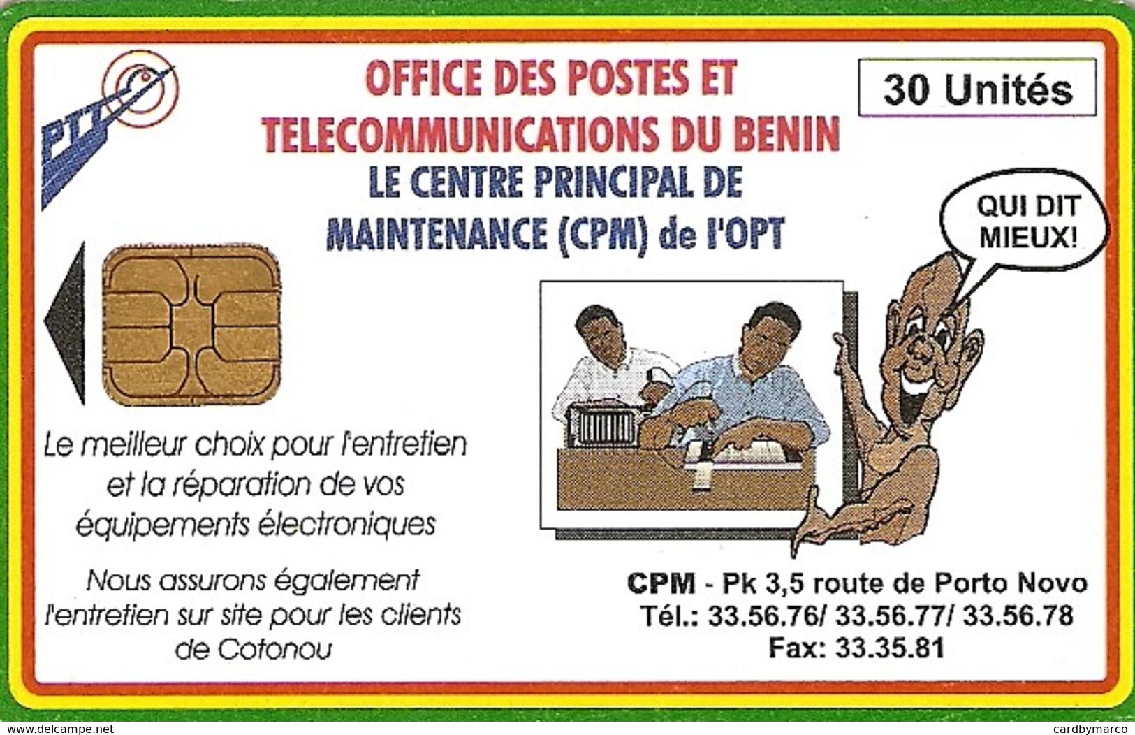 *BENIN* - Scheda A Chip Usata - Benin