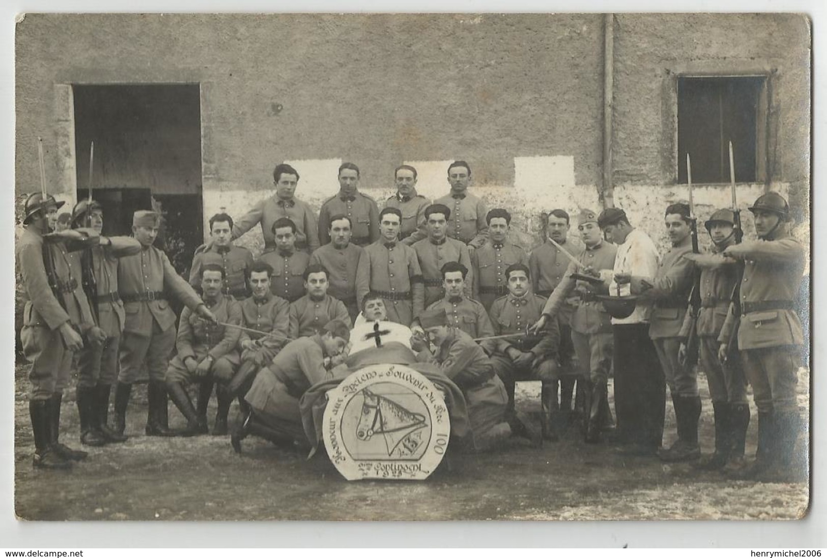 Carte Photo Lançon De Chambéry Savoie 73 Régiment 13 Au Col Souvenir Du Père Cent 1925 - Regimenten