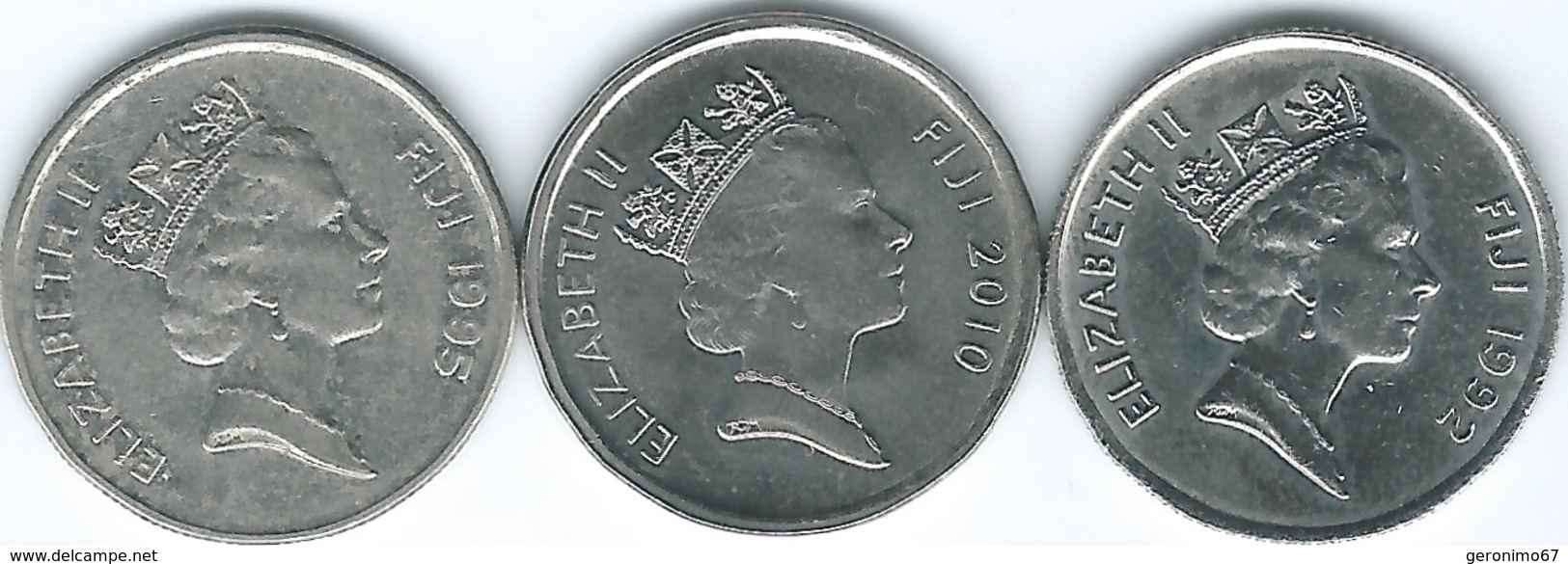 Fiji - Elizabeth II - 5 Cents - 1992 - KM51a; 1995 - FAO - KM77 & 2010 (KM119) - Fidschi