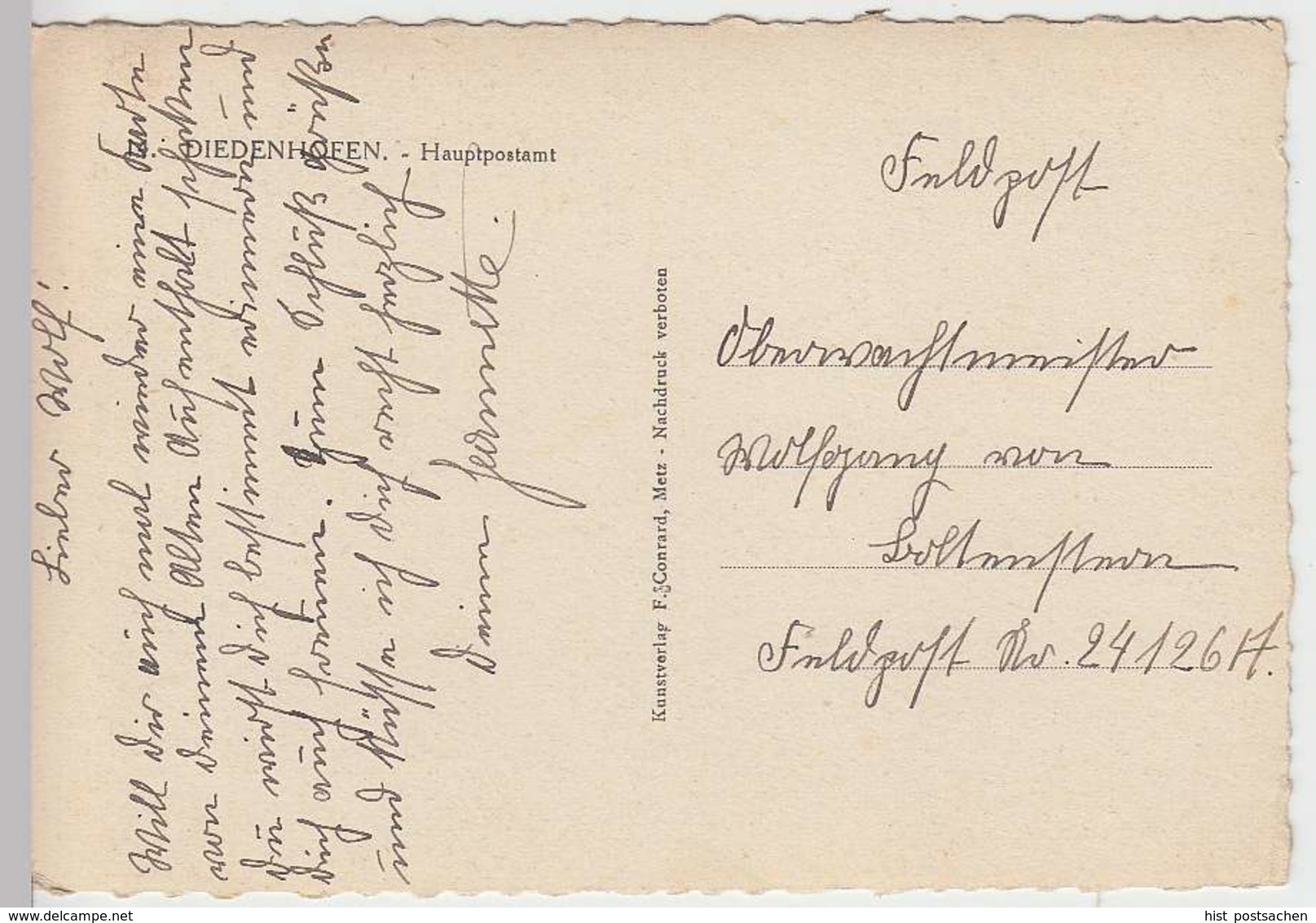 (35935) AK Diedenhofen, Thionville, Hauptpostamt, Feldpost 1940er - Lothringen