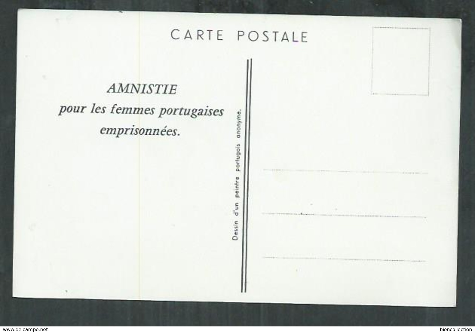 Amnistie Pour Les Femmes Portugaises. Carte Pétition - Ohne Zuordnung