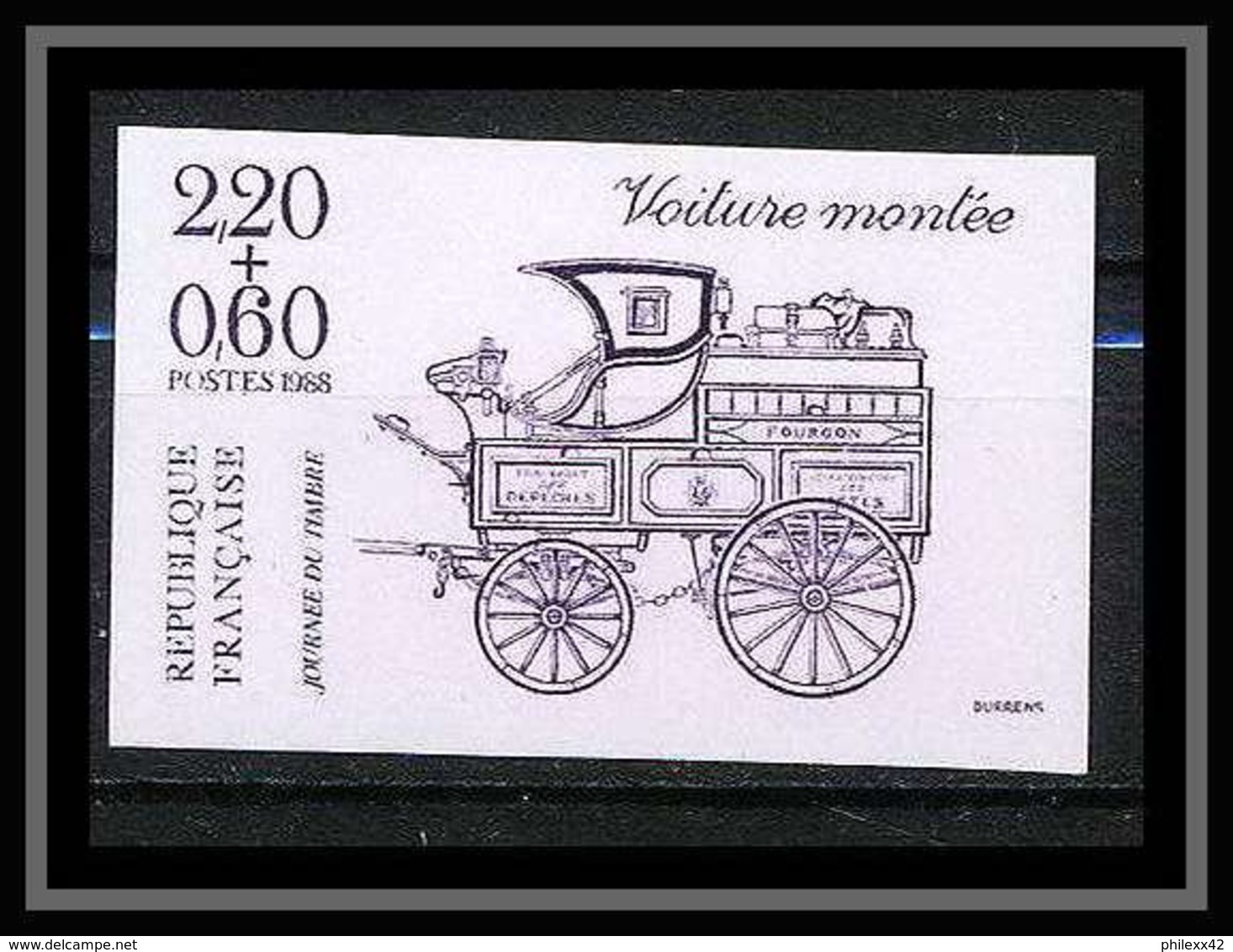 France N°2525 Journée Du Timbre 1988 Voiture Montée Non Dentelé ** MNH (Imperforate) - Non Classificati