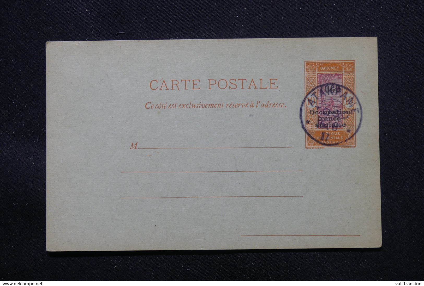 TOGO - Entier Postal Surchargé " Togo Occupation Franco Anglaise ", Non Circulé Avec Oblitération Atakpame - L 58061 - Briefe U. Dokumente