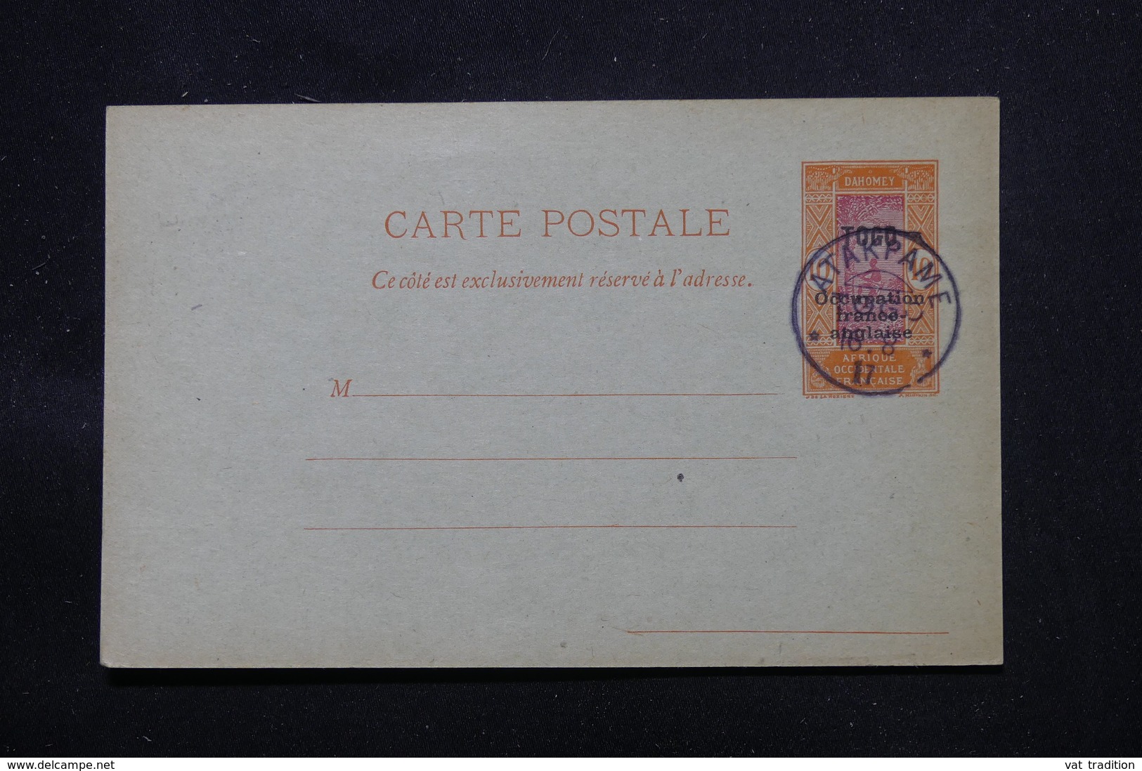 TOGO - Entier Postal Surchargé " Togo Occupation Franco Anglaise ", Non Circulé Avec Oblitération Atakpame - L 58067 - Briefe U. Dokumente