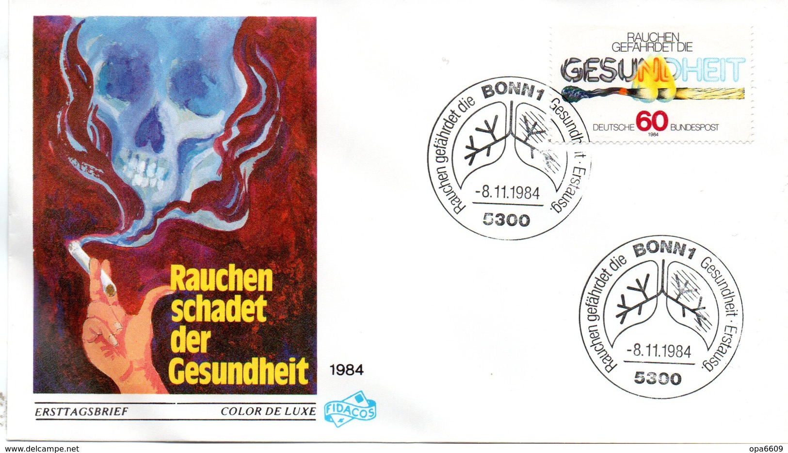 BRD Schmuck-FDC "Anti-Raucher-Kampagne" Mi. 1232 ESSt 8.11.1984 BONN 1 - Other & Unclassified