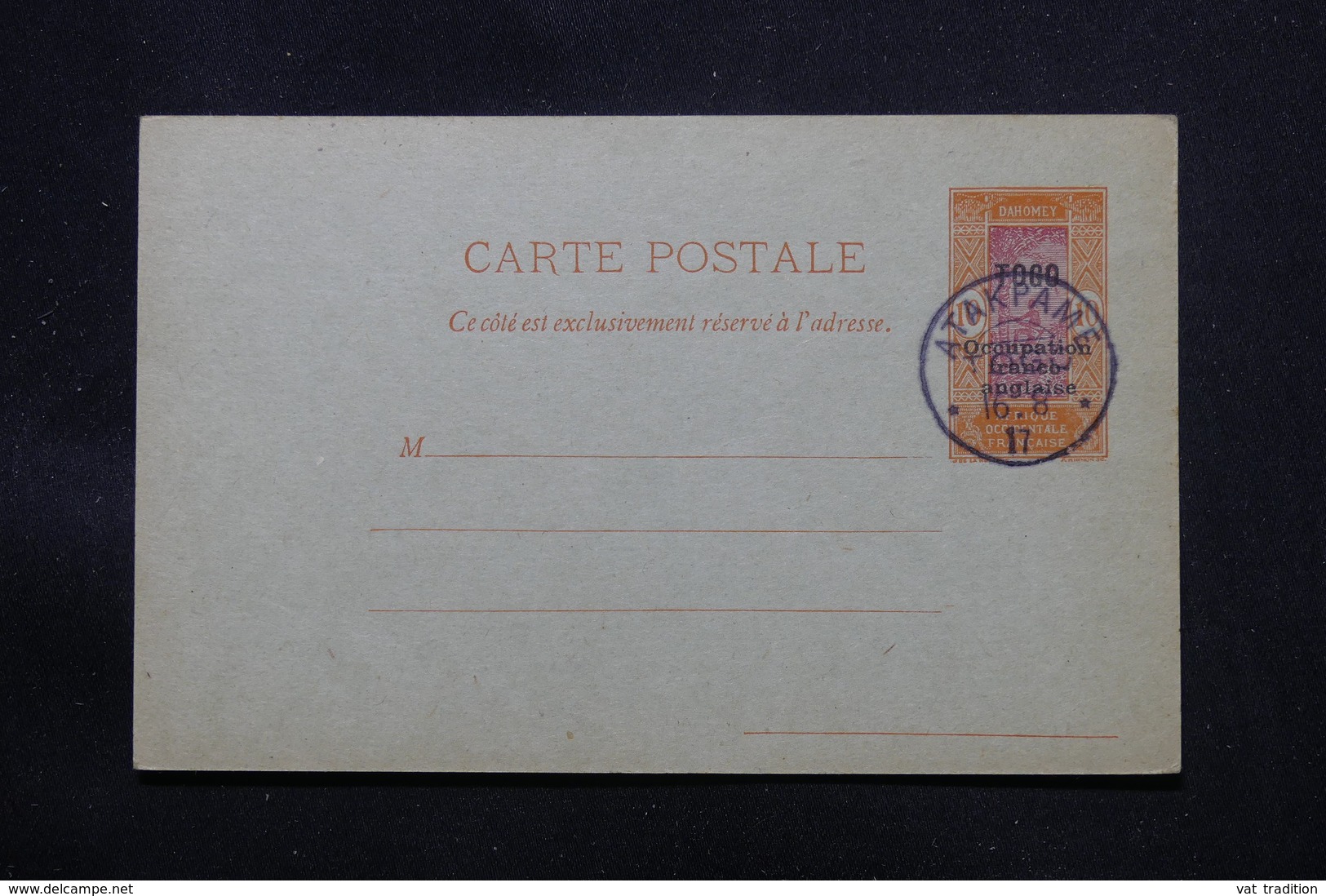 TOGO - Entier Postal Surchargé " Togo Occupation Franco Anglaise ", Non Circulé Avec Oblitération Atakpame - L 58071 - Briefe U. Dokumente