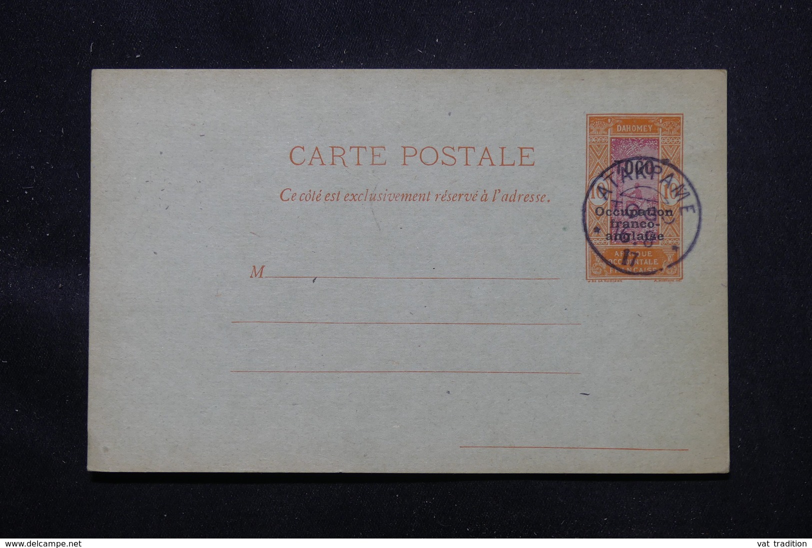 TOGO - Entier Postal Surchargé " Togo Occupation Franco Anglaise ", Non Circulé Avec Oblitération Atakpame - L 58089 - Briefe U. Dokumente