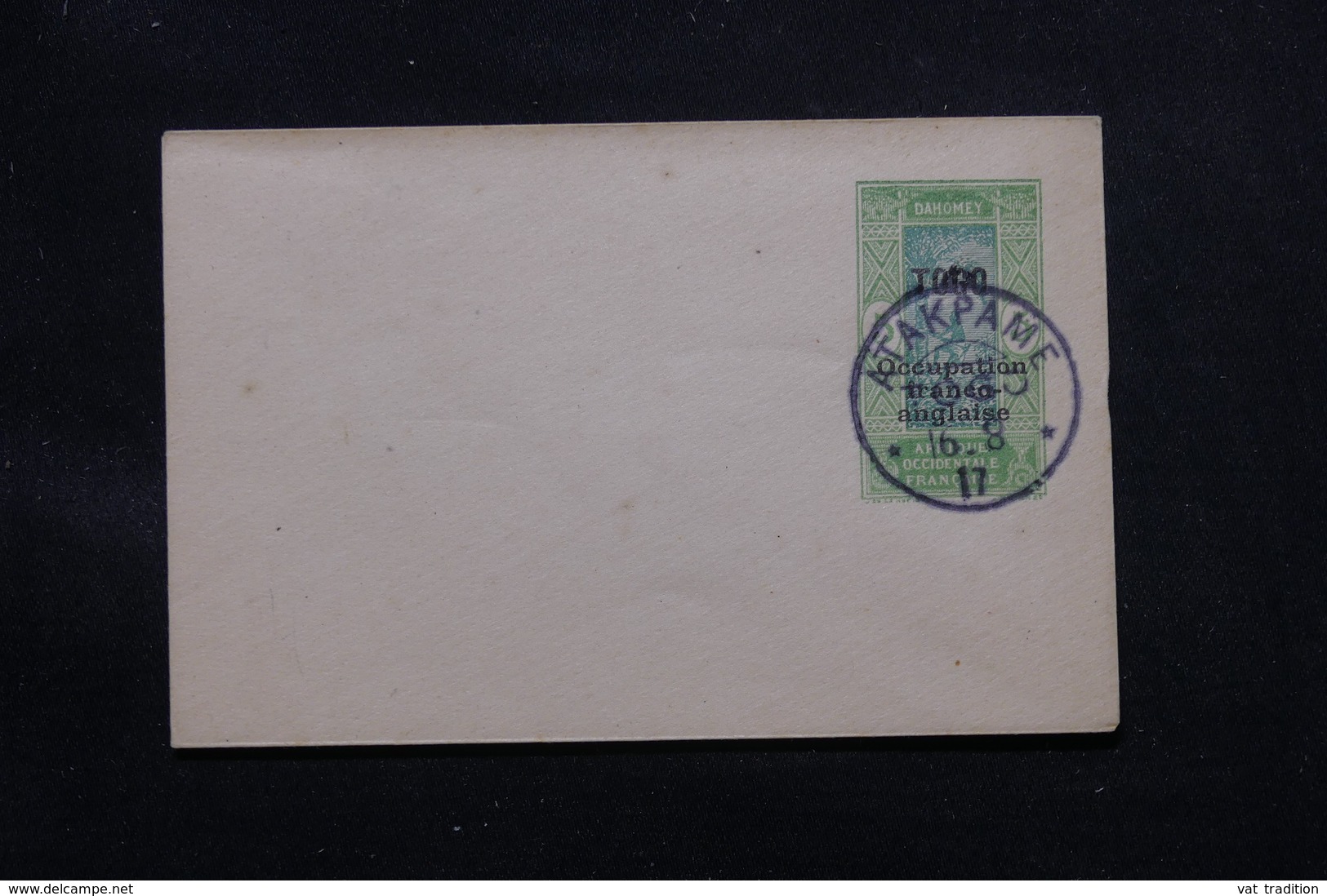 TOGO - Entier Postal Surchargé " Togo Occupation Franco Anglaise ", Non Circulé Avec Oblitération Atakpame - L 58095 - Briefe U. Dokumente