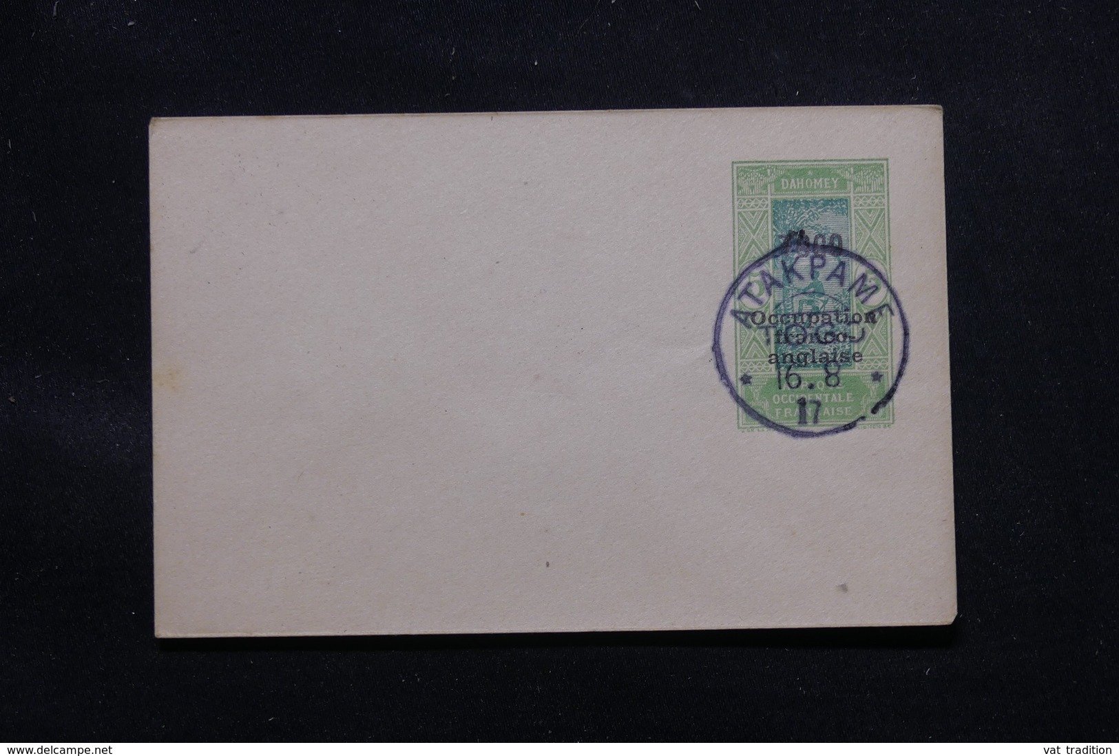 TOGO - Entier Postal Surchargé " Togo Occupation Franco Anglaise ", Non Circulé Avec Oblitération Atakpame - L 58099 - Briefe U. Dokumente