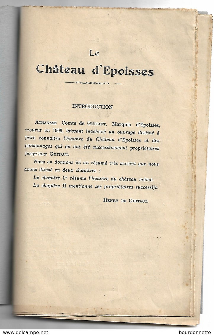 Le Chateau D'Epoisses  Livret De  15 Pages  -Cote D'or -21- - Other & Unclassified