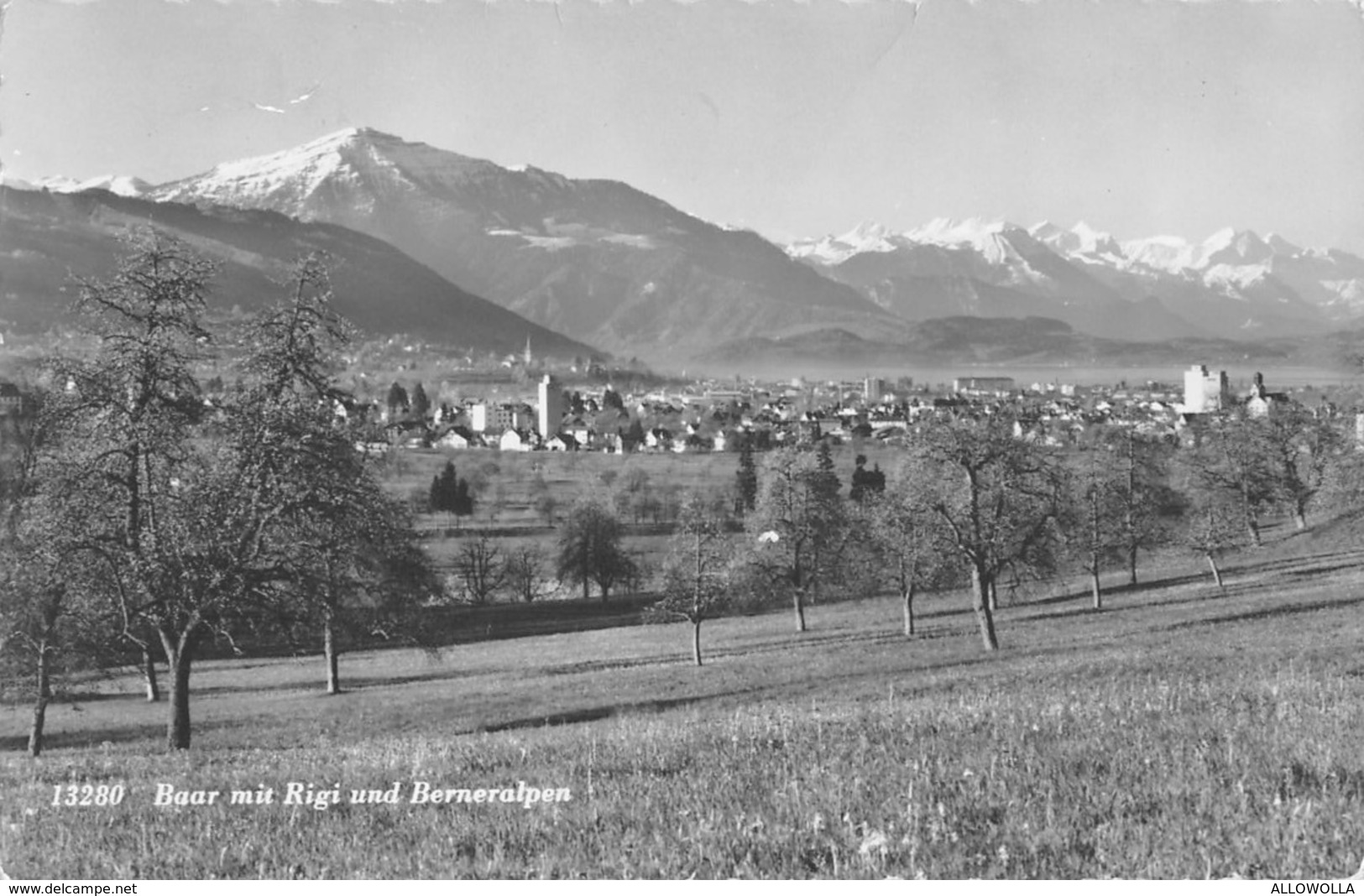 7483 "BAAR MIT RIGI UND BERNERALPEN"-CART. POST. ORIG. SPED.1961 - Baar