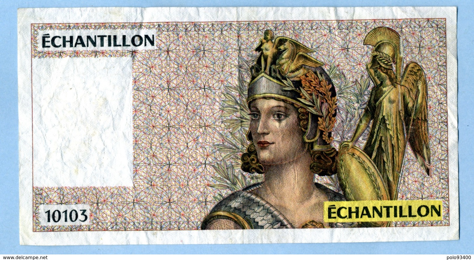 10103 TÊTE DE ATHÉNA ÉCHANTILLON POUR LE 100 FRANCS DELACROIX - Fictifs & Spécimens