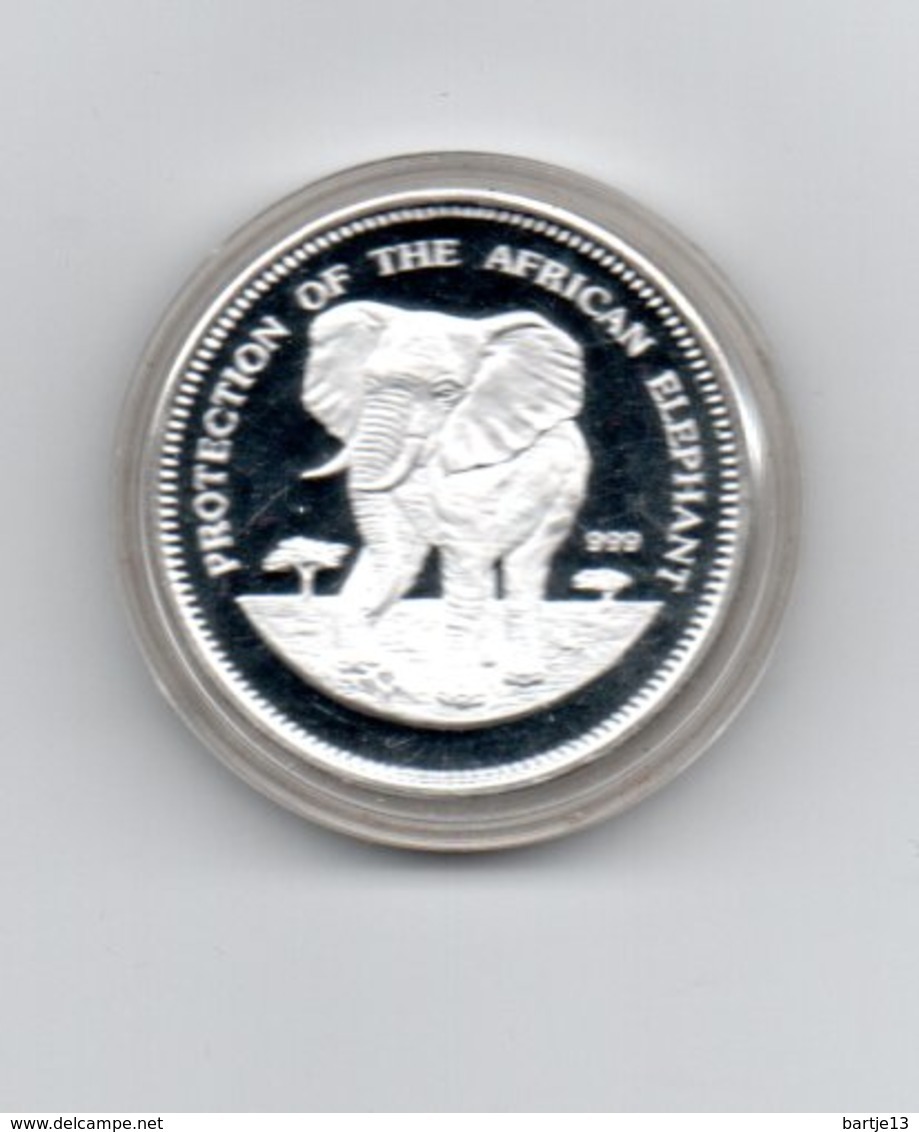 CONGO DEMOCRATISCHE REP. 10 FRANC 2009 ZILVER PROOF OLIFANT DAMAGE ONLY ON CAPSEL - Congo (République Démocratique 1998)