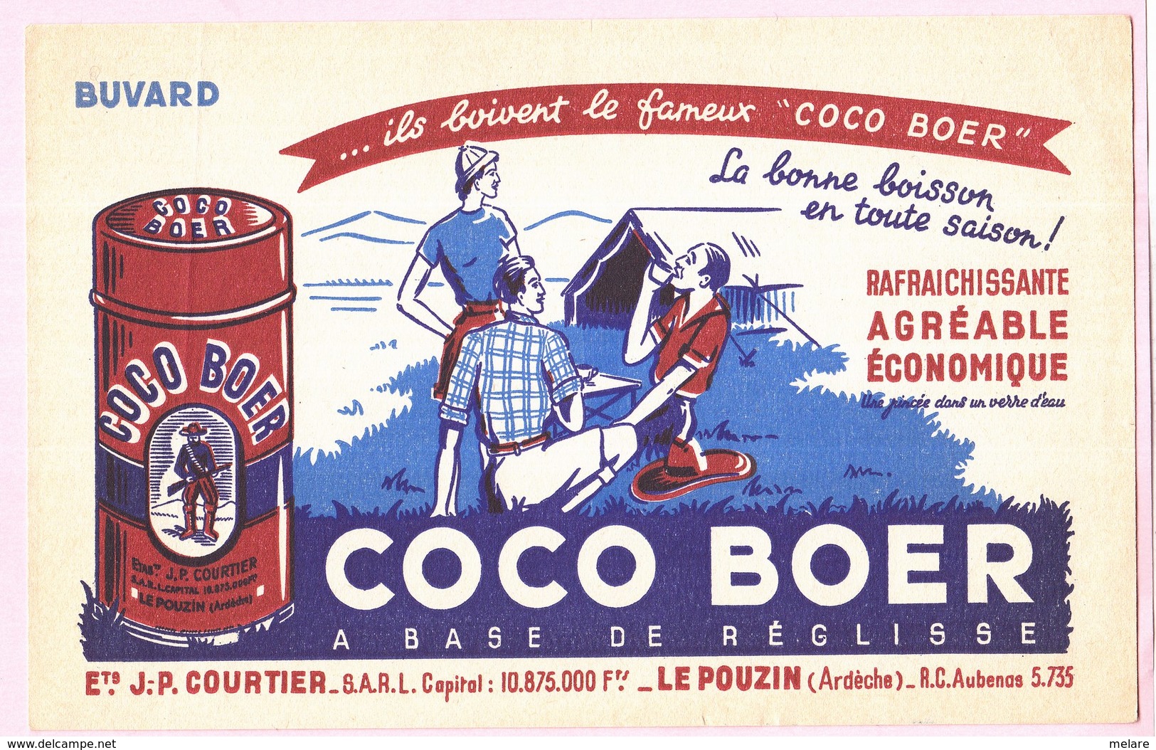 Buvard Boisson Réglisse Coco Boer Anciens 19 - Softdrinks