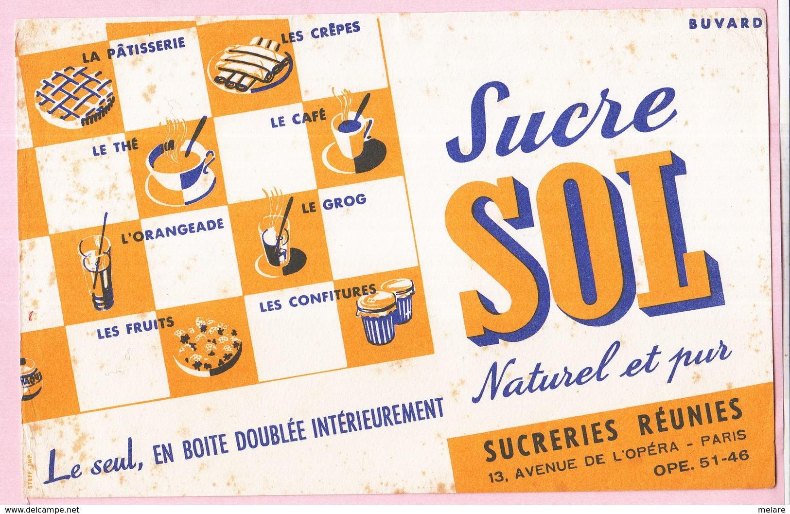 Buvard Sucre SOL 19 - Sucreries & Gâteaux