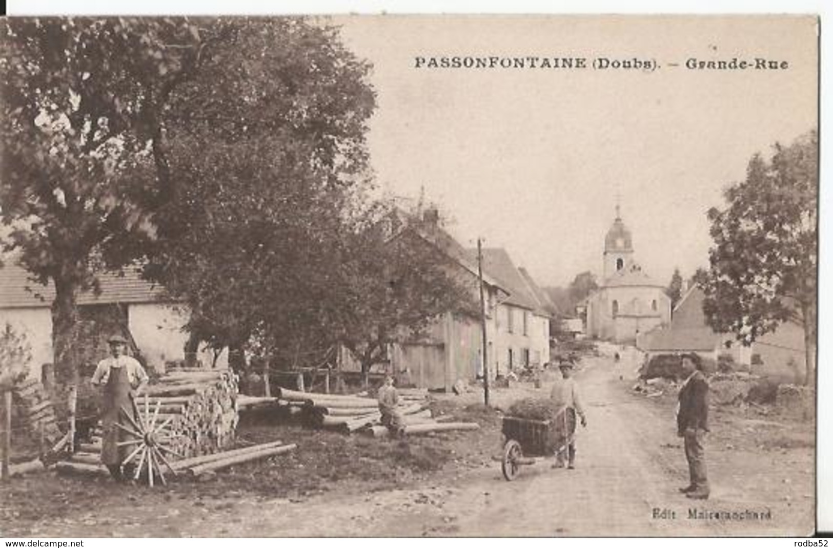CPA - 25 - Passonfontaine - Grande Rue - Animée - Other & Unclassified