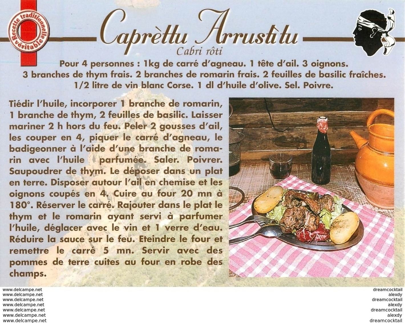 20 CORSE. Cpsm Cpm Recettes De Cuisine : Caprèttu Arrustitu - Altri & Non Classificati