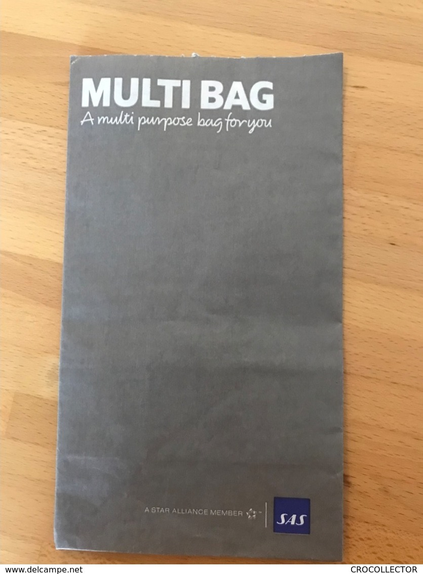 SAS AIRLINES AIR SICKNESS BAG MULTI BAG A Multi Purpose Bag For You - Stationery