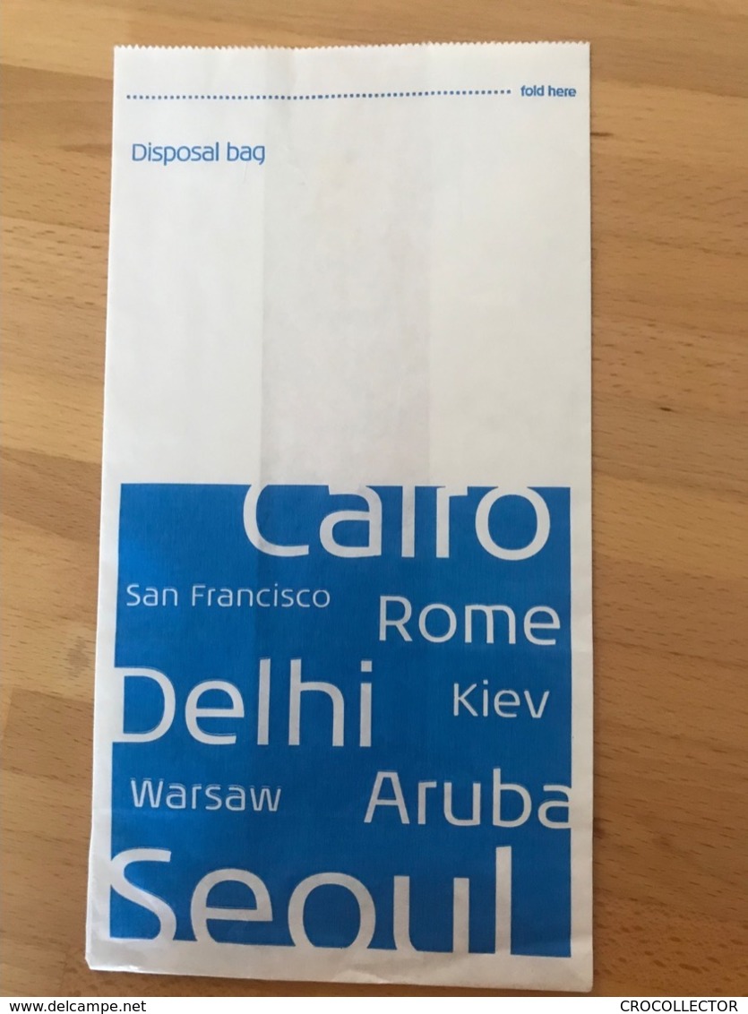 KLM AIR SICKNESS DISPOSAL BAG Cairo San Francisco Rome Delhi Kiev Warsaw Aruba Seoul - Papiere