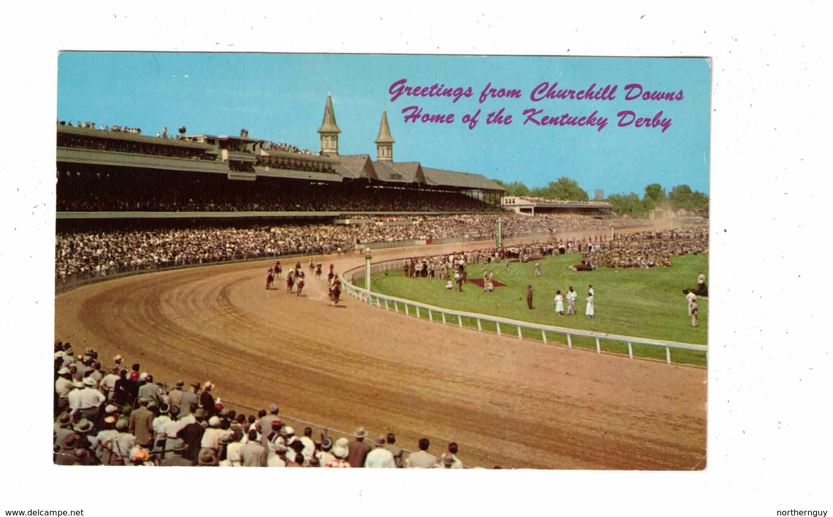 LOUISVILLE, Kentucky, USA, Churchill Downs, Home Of The Kentucky Derby, Old Chrome Postcard, Horse Racing - Louisville