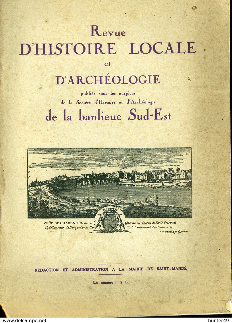 Saint Mandé Nogent Sur Marne Charenton St Maur Vincennes Villeneuve St Georges Revue D'Histoire Locale Banlieue SE 1931 - Geschichte