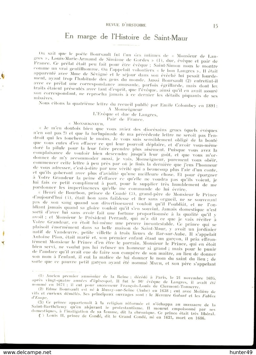 Saint Mandé Nogent sur Marne Charenton St Maur Vincennes Villeneuve St Georges Revue d'Histoire Locale banlieue SE 1931