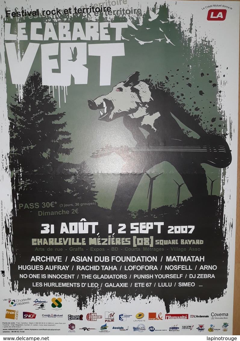 Affiche Festival Musique Cabaret Vert Charleville-Mézières 2007 - Affiches & Offsets