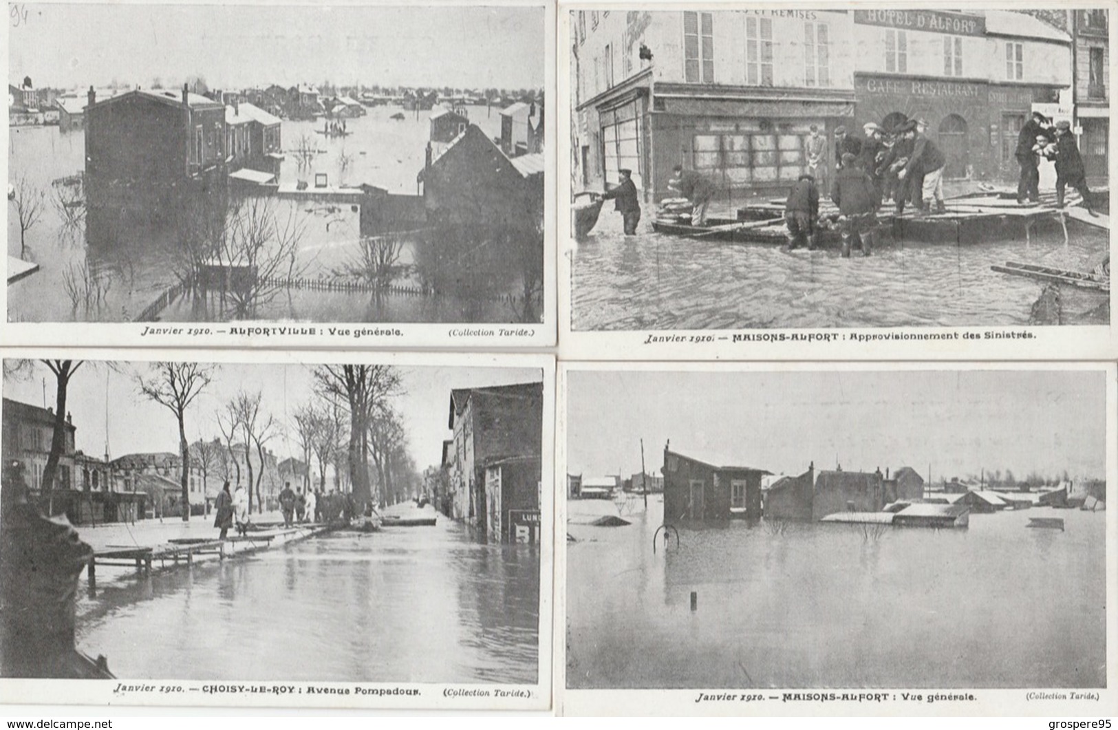 MAISONS ALFORT+CHOISY LE ROY+ALFORVILLE INONDATION JANVIER 1910 LOT 4 CARTES - Inundaciones