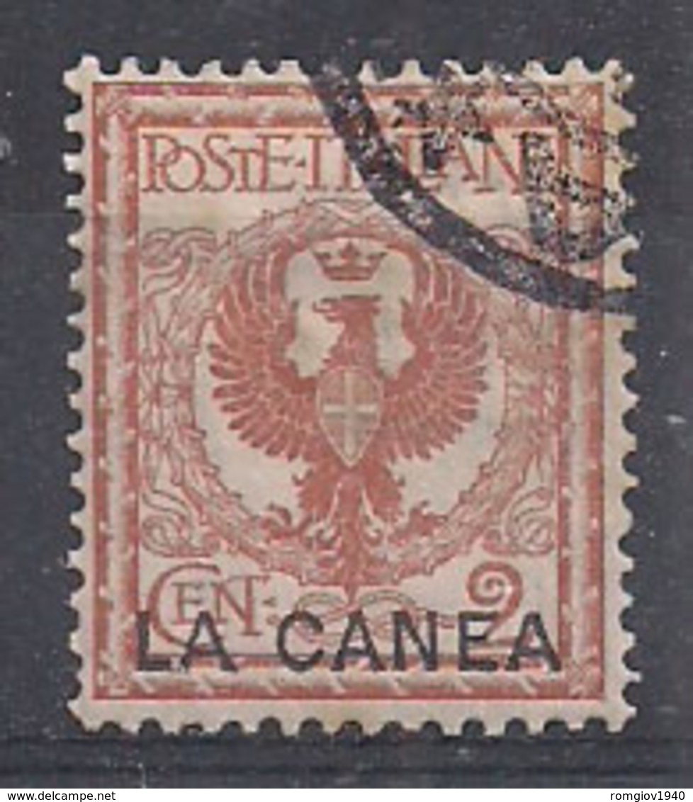 REGNO D'ITALIA 1905  LA CANEA FRANCOBOLLI D'ITALIA DEL 1901-05 SOPRASTAMPATI SASS. 4  USATO VF - La Canea