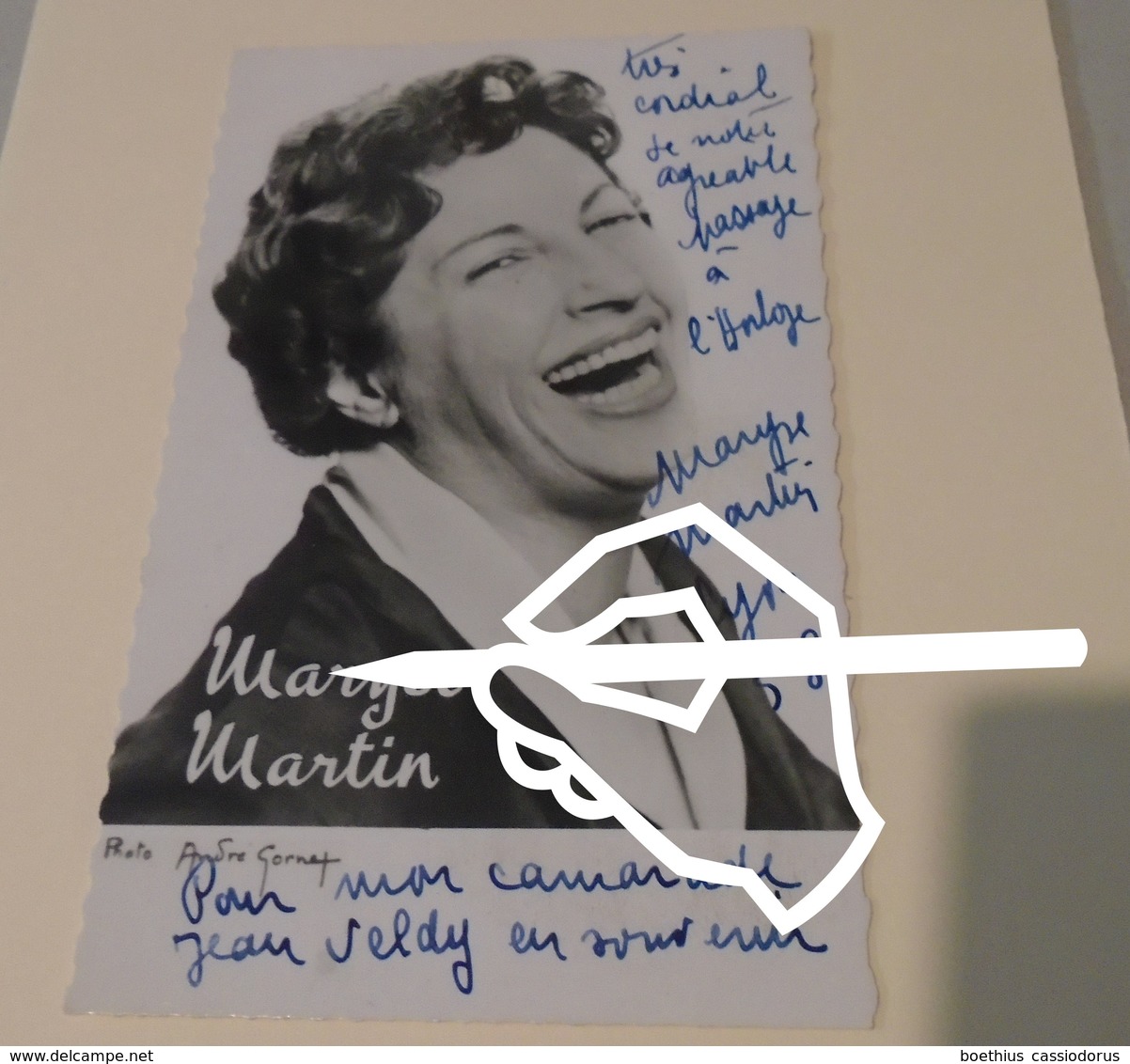 MARYSE MARTIN, Bel Autographe Sur Carte-photo Au Format 9 X 14 Cm - Autographs