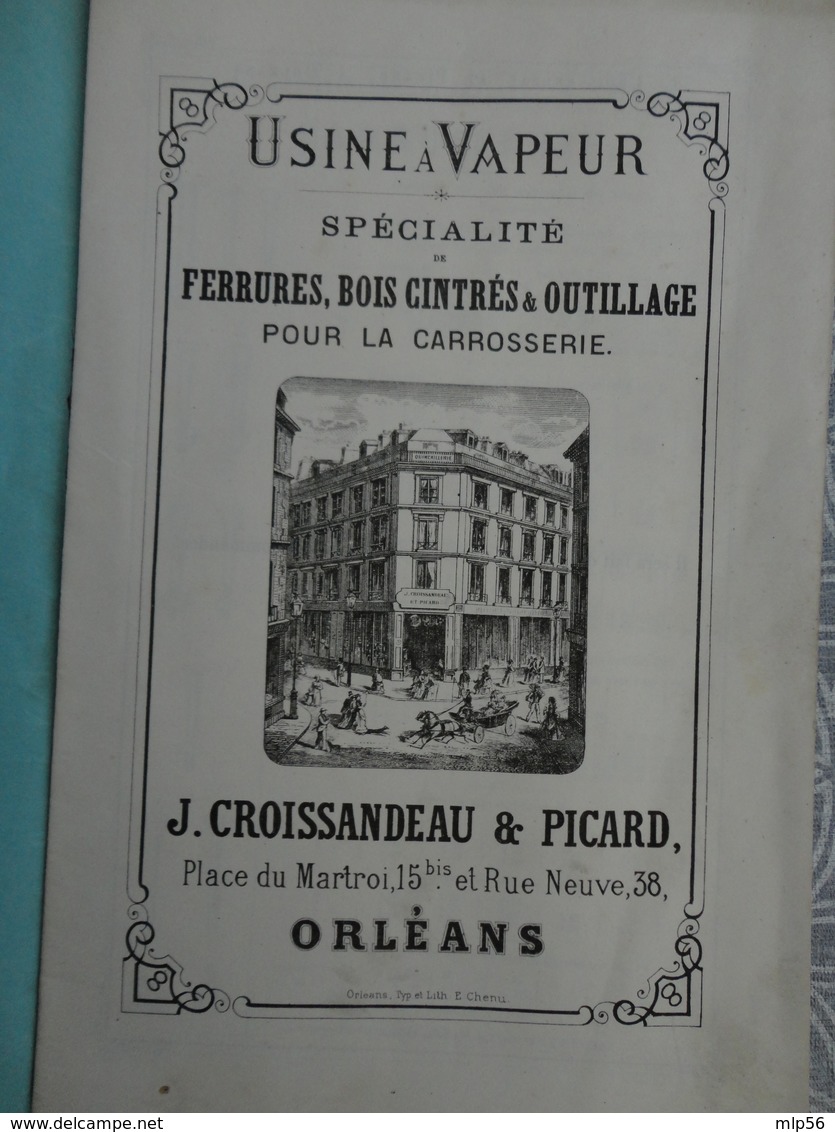 CATALOGUE CARROSSERIE VOITURE A CHEVAL FERRURE BOIS CINTRES OUTILLAGE CROISSANDEAU PICARD 38 RUE NEUVE ORLEANS 1870 - 1800 – 1899