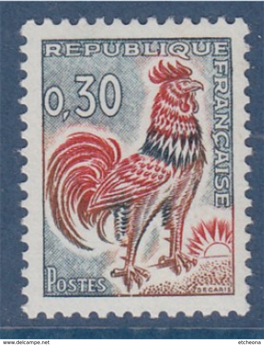 = Type Coq De Décaris, 0.30f  N°1331A Neuf Les Plumes Hautes De La Queue Sont Bien Rouges - 1962-1965 Cock Of Decaris