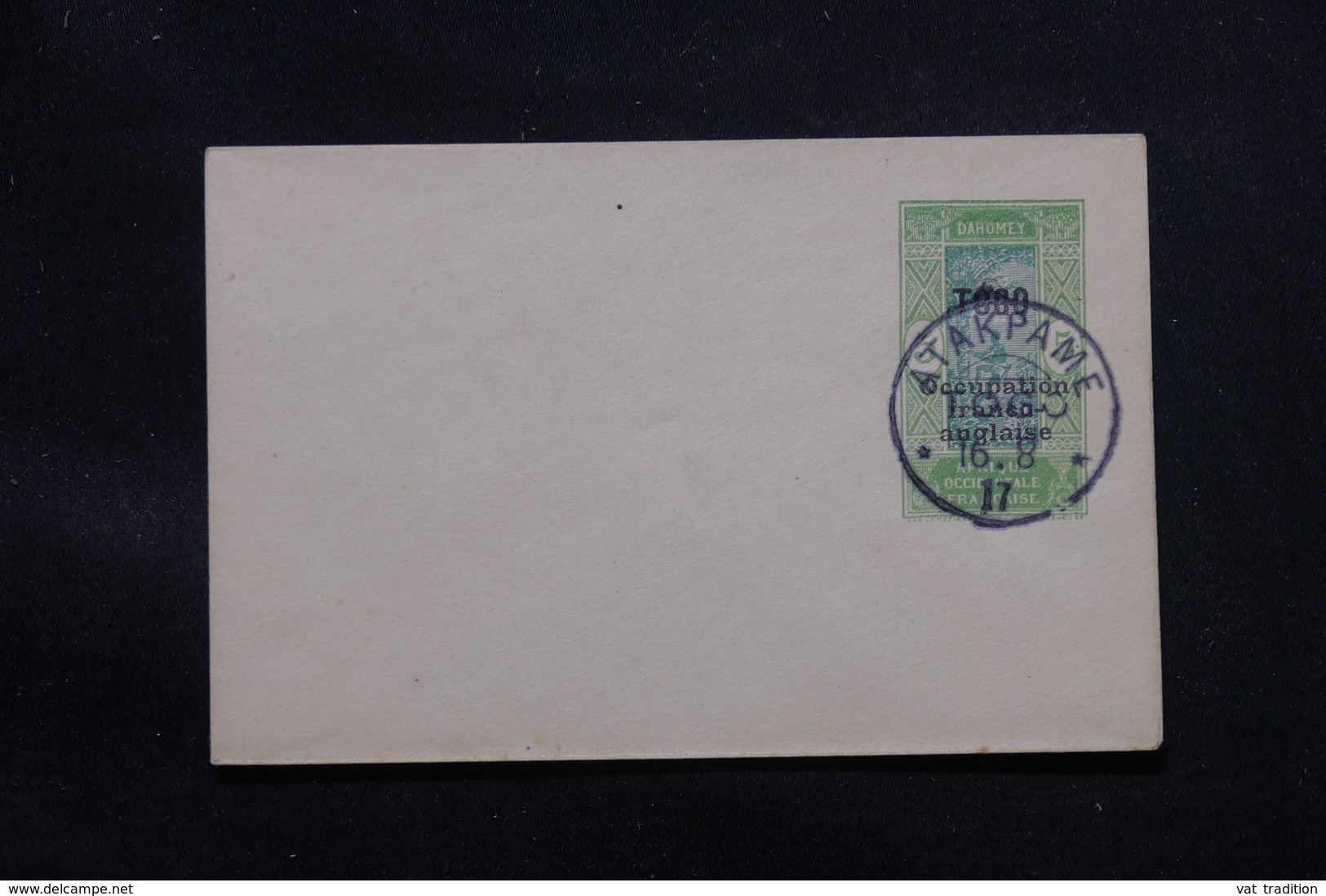 TOGO - Entier Postal Surchargé " Togo Occupation Franco Anglaise ", Non Circulé Avec Oblitération Atakpame - L 58101 - Briefe U. Dokumente