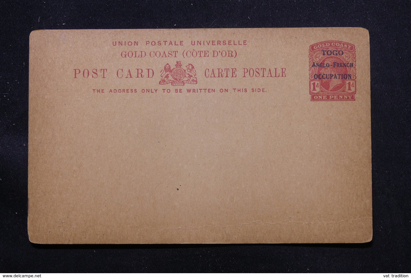 TOGO - Entier Postal Surchargé " Togo Anglo-French Occupation ", Non Circulé  - L 58106 - Cartas & Documentos