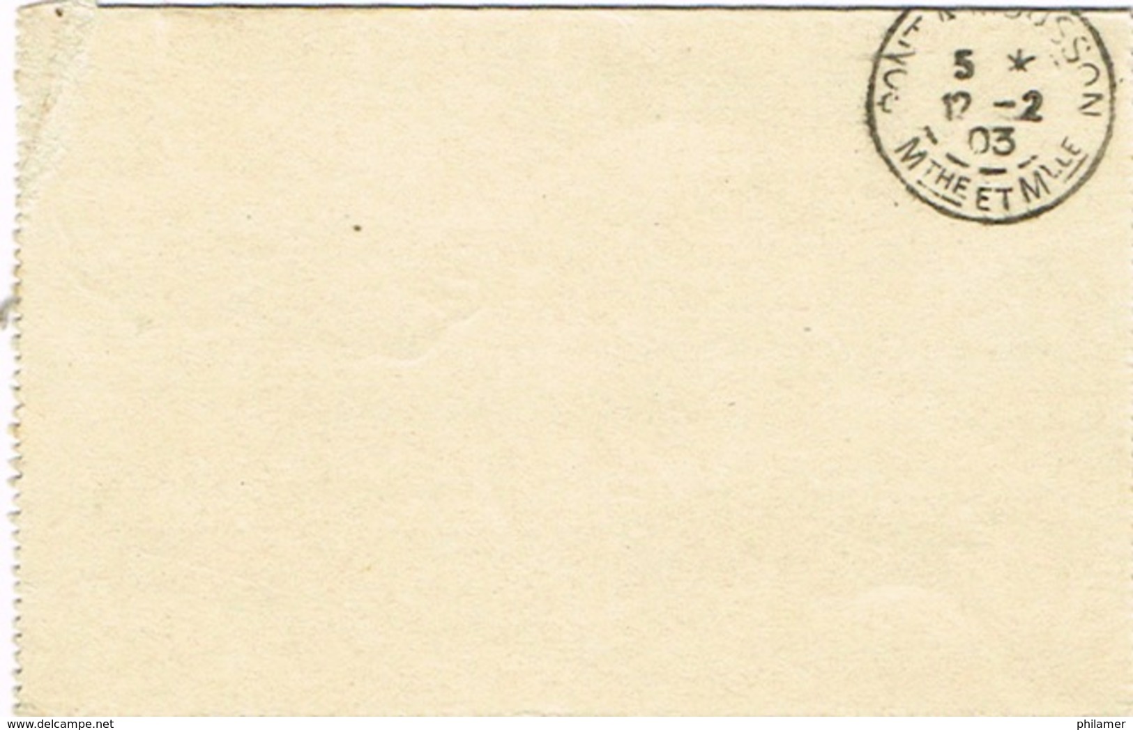 France Entier Postal Stationery Carte Lettre Cad Nacy A Epernay Via Pont A Mousson 1903 BE - Cartes-lettres