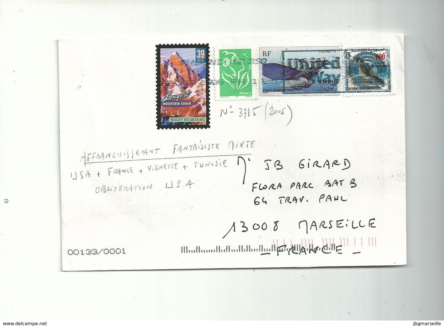 Lettre Des USA Pour MARSEILLE....affranchissement Fantaisiste......a Circulé.....USA 2006........ - Gebruikt