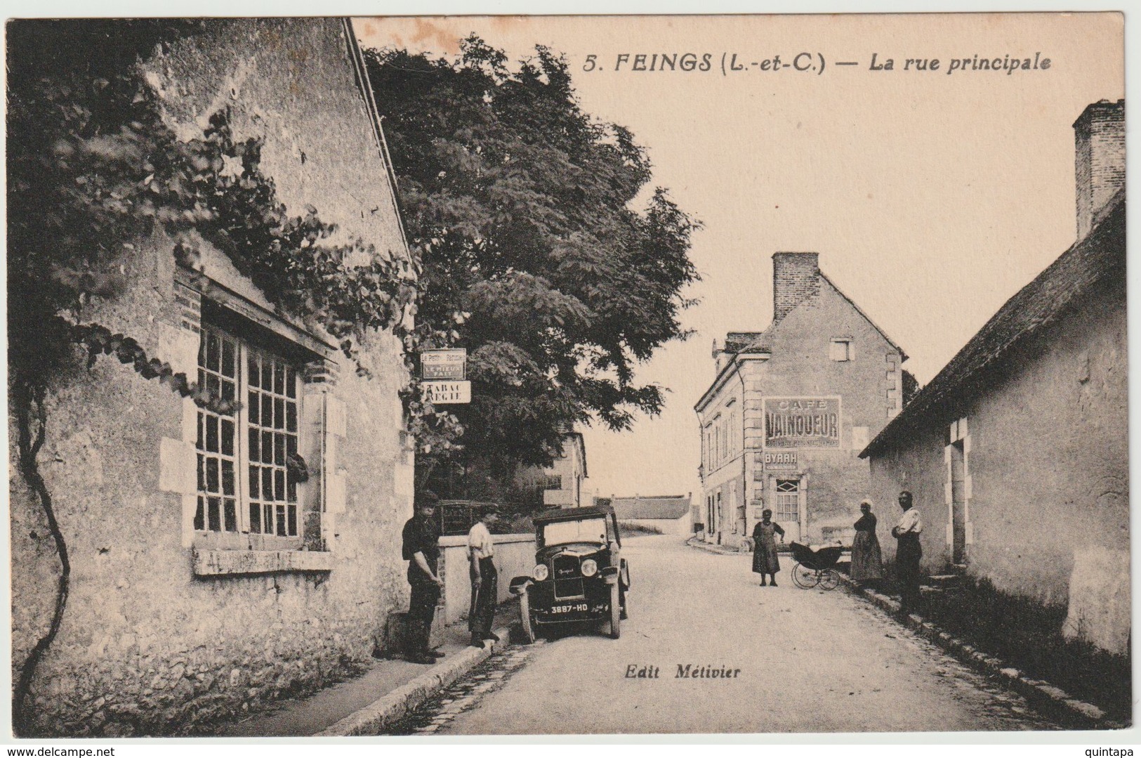 41- FEINGS - La Rue Principale - Automobile - Animée 1939 - Altri & Non Classificati