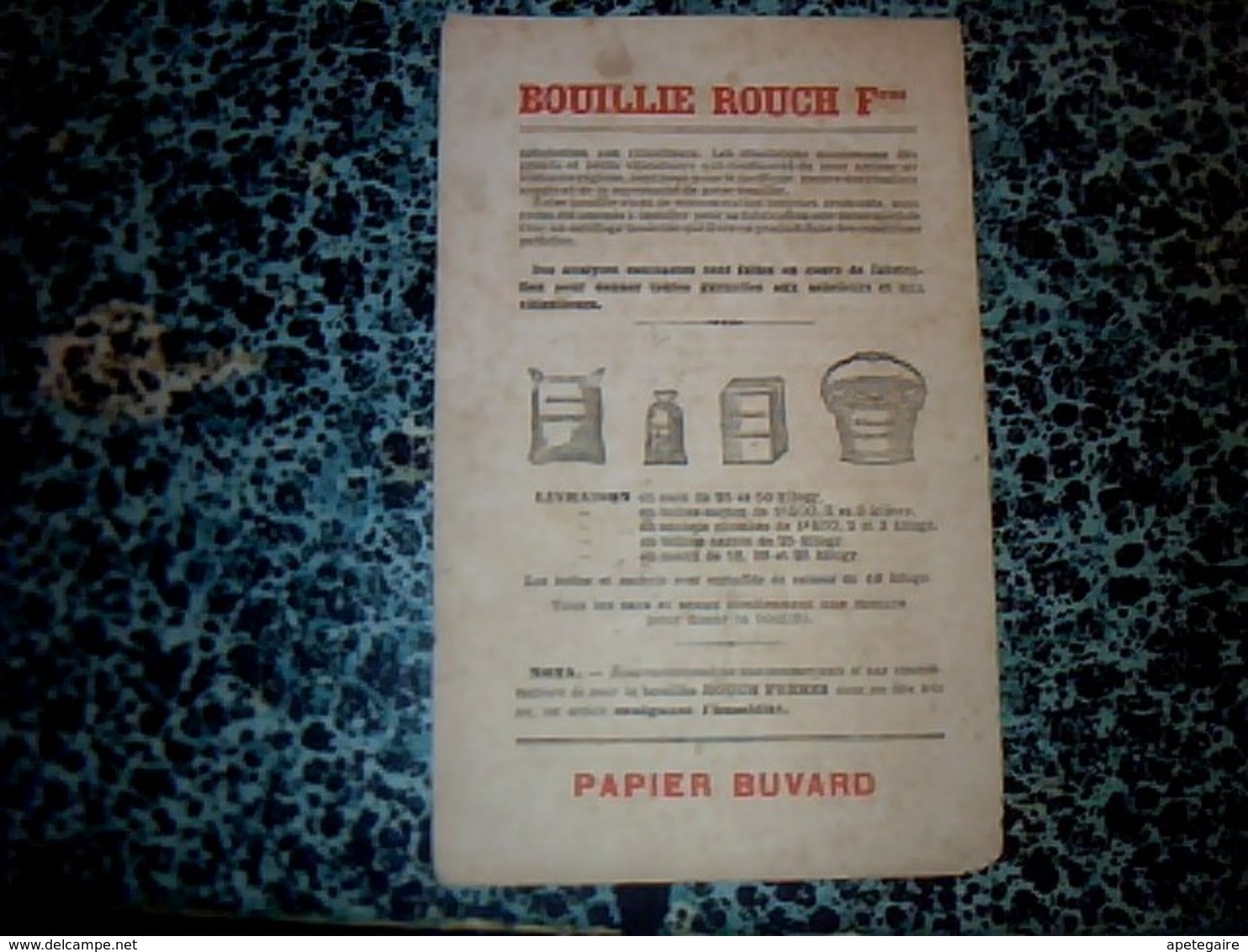 Publicité Très Vieux Papier  Buvard Agriculture Bouillie Rouch .Frères. Année ? (dans Son Jus) - R