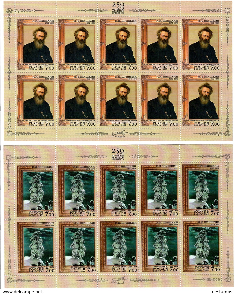 Russia 2007 .  Painter I.I.Shishkin. 2 Sheetlets, Each Of 10.   Michel # 1392-93  KB - Ungebraucht