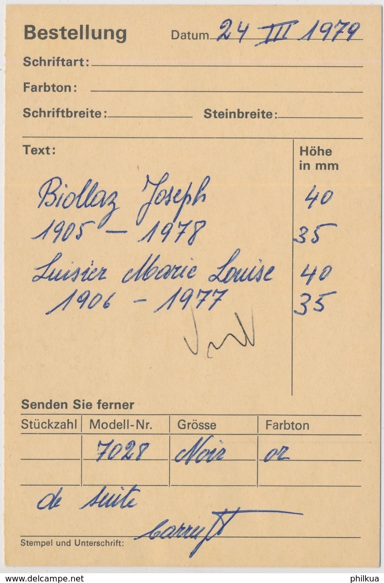 Schweiz Michel 709 / Zumstein 368 Mit TAX Stempel Als Nachportofrankatur Auf Karte Mit Grabsteinbestellung - Postage Due