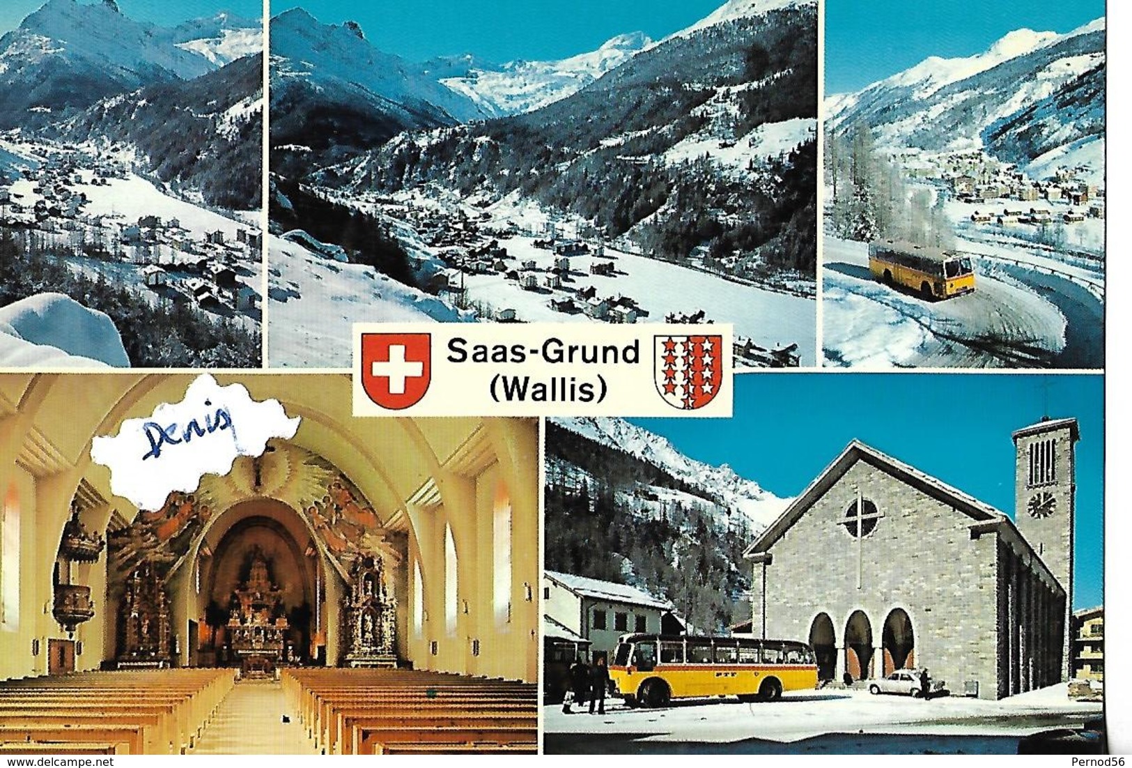 CPSM   Suisse Saas Grund   Voiture Ancienne   Autocar  Et Ford Opel ? - Saas Im Prättigau